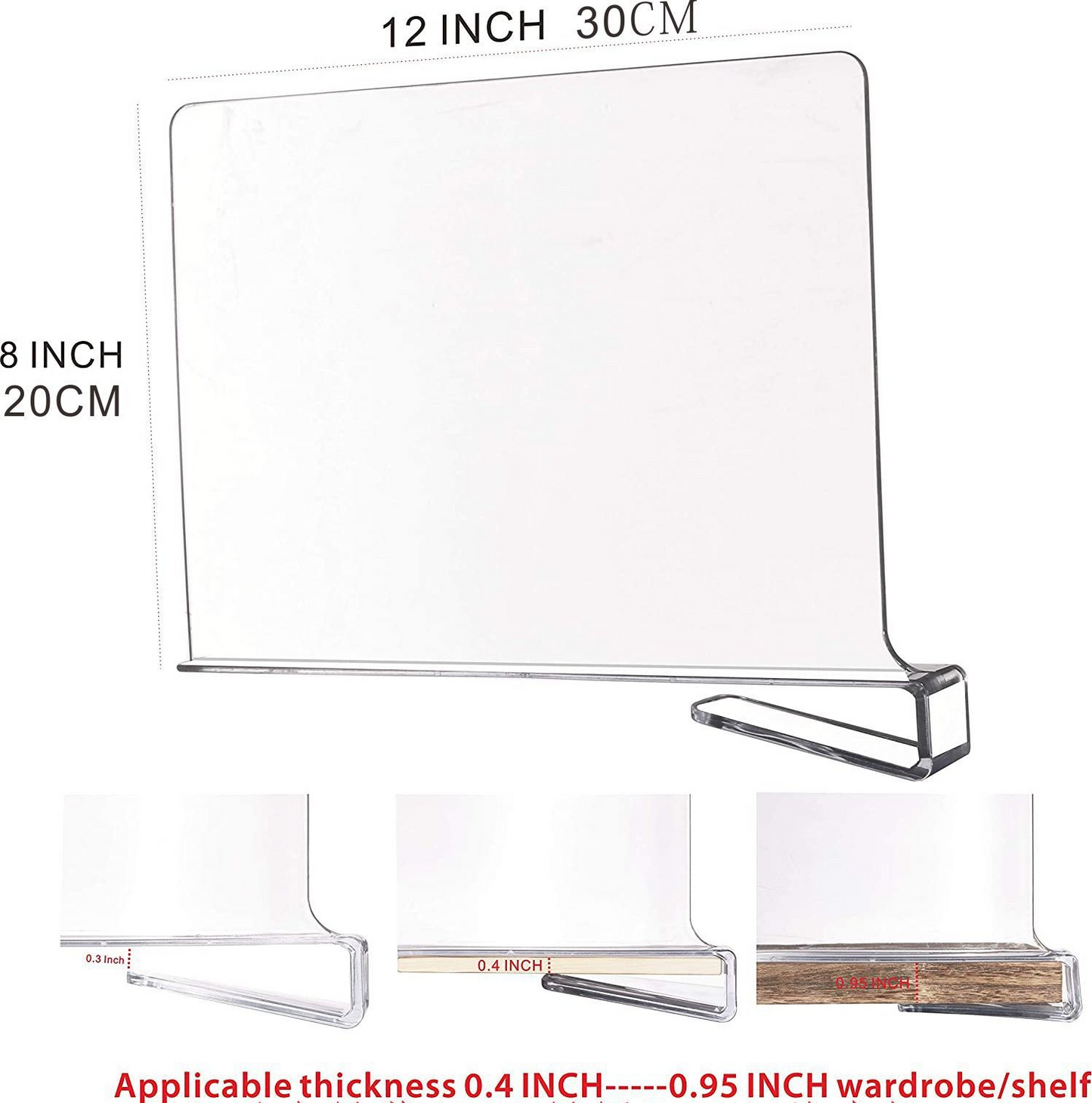Acrylic Closet Shelf Dividers
